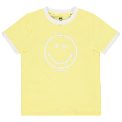 T-shirt manches courtes jaune print SmileyWorld pour enfant garçon - Jaune clair