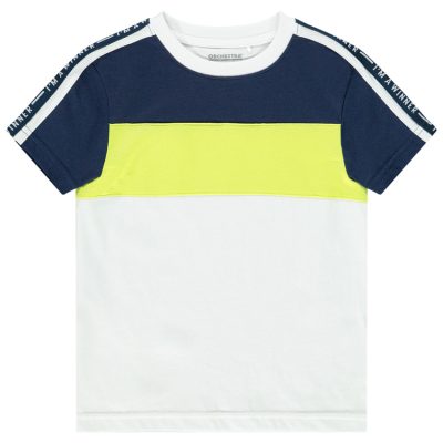 T-shirt color block à manches courtes pour enfant garçon - Blanc
