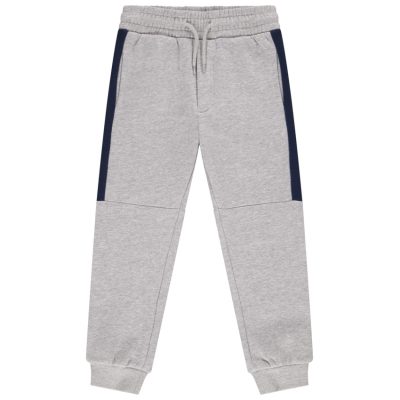 Pantalon de jogging en molleton avec print et bandes placées pour garçon - Gris