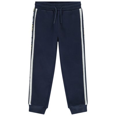 Pantalon de jogging avec bandes sur les côtés pour garçon - Bleu