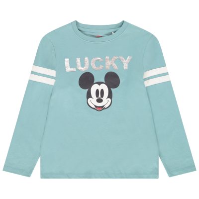 T-shirt manches longues print Mickey Disney et sequins pour garçon - Bleu