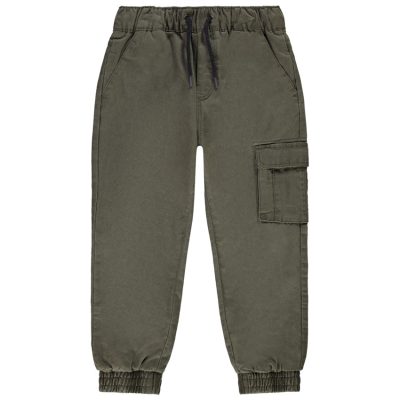 Pantalon jogger en lyocell doublé en coton pour garçon - Kaki