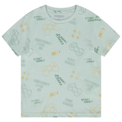 T-shirt manches courtes en jersey avec imprimé fantaisie pour garçon - Vert