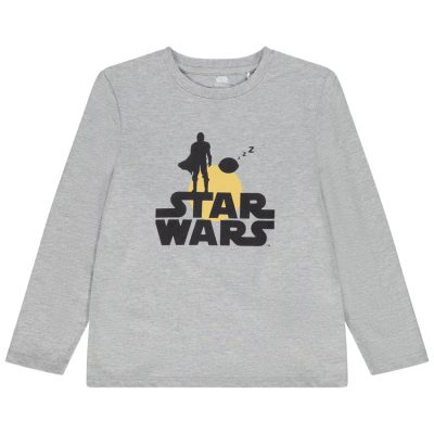 T-shirt manches longues en jersey Star Wars Disney pour garçon - Gris chiné