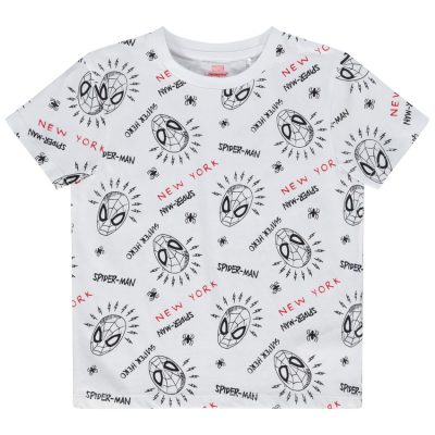 T-shirt manches courtes imprimé Spider-Man Marvel pour garçon - Blanc