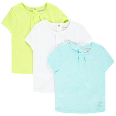 Lot de 3 t-shirts à manches courtes pour bébé fille - Vert clair