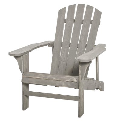 Outsunny Fauteuil de jardin Adirondack chaise longue inclinable max. 150 kg gris clair