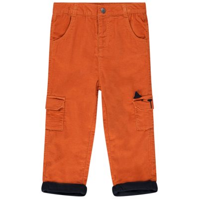 Pantalon en velours milleraies à poches - Orange foncé