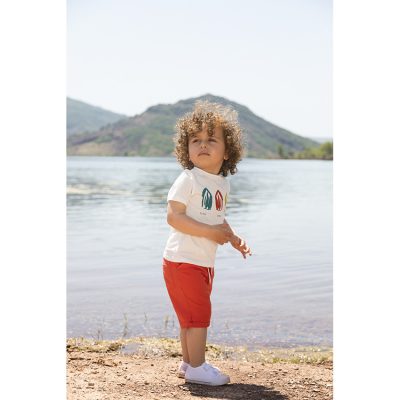 Ensemble t-shirt manches courtes + bermuda pour bébé garçon - Rouge