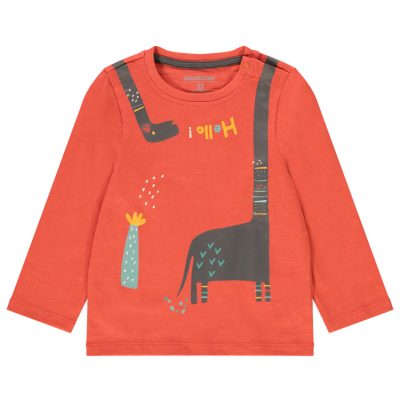 T-shirt manches longues en jersey print dinosaure pour bébé garçon - Rouge