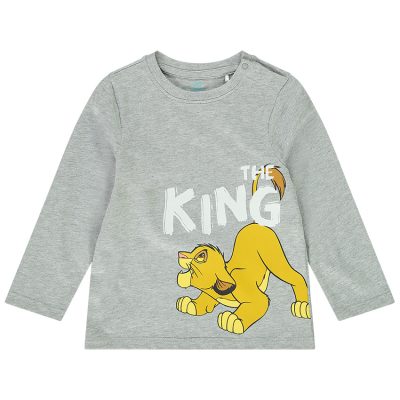 T-shirt manches longues en jersey print Le Roi Lion Disney pour bébé garçon - Gris