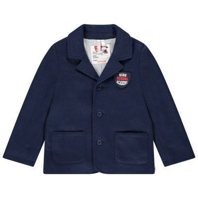 Veste de tailleur en coton piqué avec badge brodé pour bébé garçon - Bleu