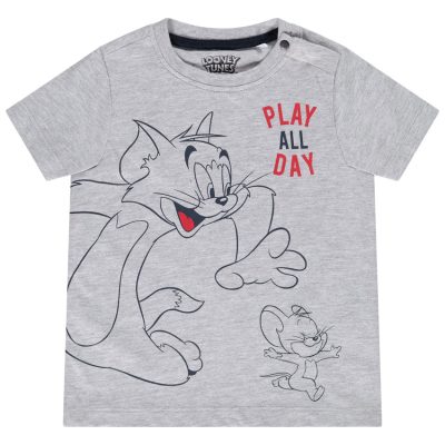 T-shirt manches courtes print Tom & Jerry Warner pour bébé garçon - Gris chiné