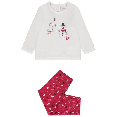 Pyjama 2 pièces en velours esprit Noël pour bébé garçon - Rouge