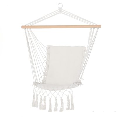 Outsunny Chaise suspendue grand confort coton polyester 96 x 53 cm crème charge max. 150 Kg