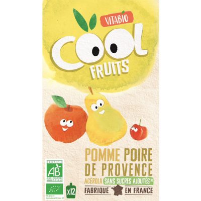 Gourdes sucrées Cool Fruits de Pomme et Poire Williams 12x90g - Multicolore