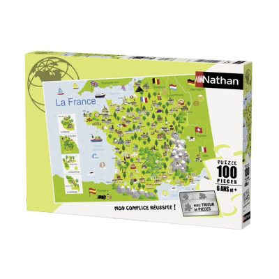 Puzzle 100 Pièces Carte de France Nathan - Vert