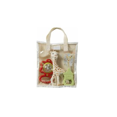 GR-COTTON GIFT BAG ( SOPHIE LA GIRAFE + VANILLA TEETHING RIN - Multicolore