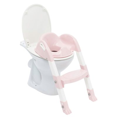 Réducteur de toilettes Kiddyloo - Rose poudré/Blanc - Rose/Blanc