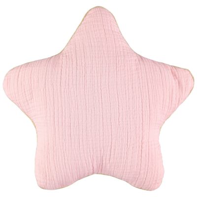 Coussin étoile décoratif ou modulable en tour de lit ou de parc à nouettes - Rose clair