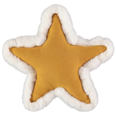 Coussin forme étoile texturée jaune - Jaune foncé