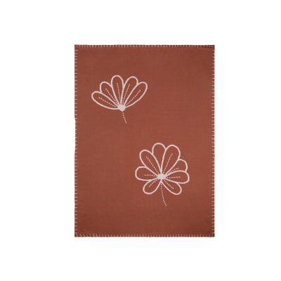 Couverture en tricot 75 x 100 cm - Rose/Rouille - Marron