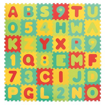Dalles en mousse x36 - Lettres et Chiffres - Multicolore