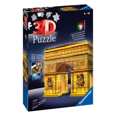 Puzzle 3D Building Arc de Triompe Night Edition - Bleu