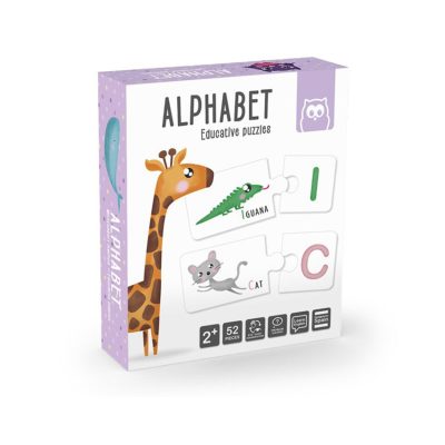 Puzzle alphabet Montessori -  Nom des Animaux - Multicolore