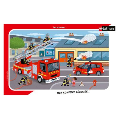 Puzzle 15 Pièces Les Pompiers - Nathan - Rouge