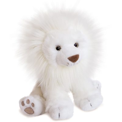 Peluche Lion des neiges 28 cm - Blanc - Blanc