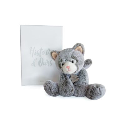 Peluche Sweety Mousse Chat 25 cm - Gris