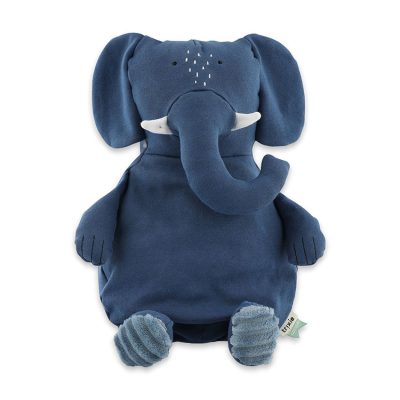 Peluche en coton 38cm - Mrs. Elephant - Bleu
