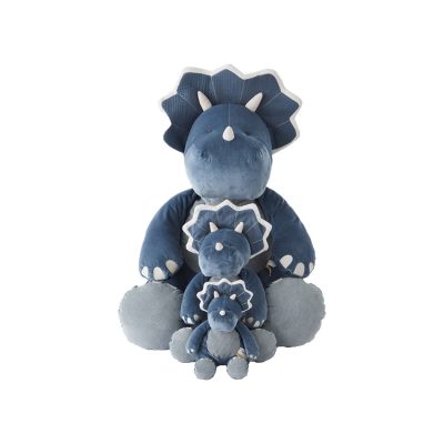 Peluche Dino en veloudoux 40 cm - Bleu