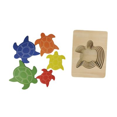 Puzzle Tortue 5 Niveaux Montessori - Multicolore
