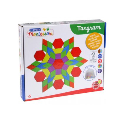 Tangram 155 Pièces + 24 Cartes Montessori - Multicolore