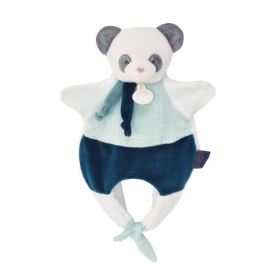Doudou amusette - Panda - Bleu
