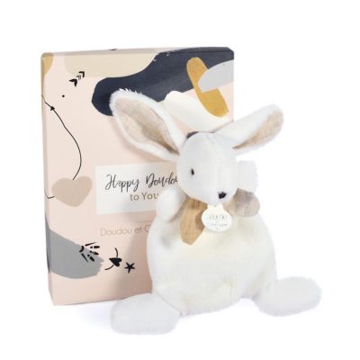 Doudou lapin Happy Wild 17 cm - Blanc