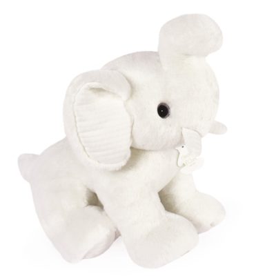 Peluche Preppy Chic 35 cm - Elephant blanc - Blanc