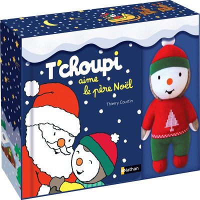 Coffret livre et peluche T'choupi aime le Père Noël - Multicolore
