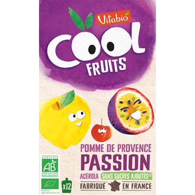 Gourdes sucrées Cool Fruits de Pomme et Passion 12x90g - Multicolore