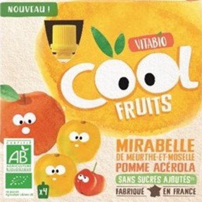 Gourdes sucrées Cool Fruits de Mirabelle et Pomme - Multicolore
