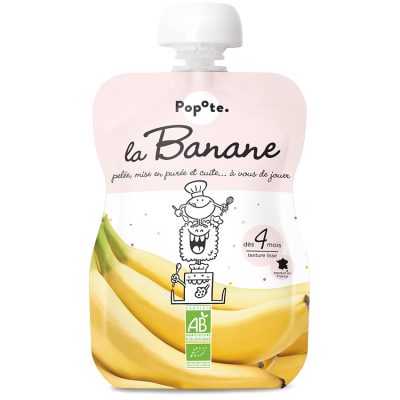 Gourde à la banane bio - 120g - Blanc