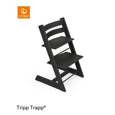 Chaise haute évolutive Tripp trapp en bois de chêne - Noir - Bois naturel