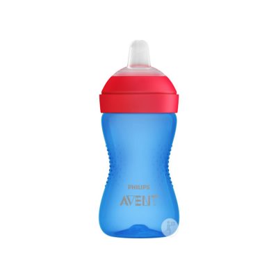 Tasse anti-fuites à bec souple 300 ml - bleu/rouge - Bleu