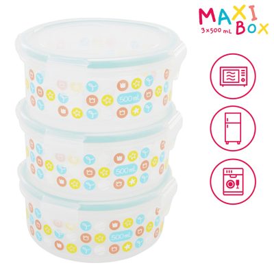 Pack de 3 MaxiBox 500ml - Multicolore