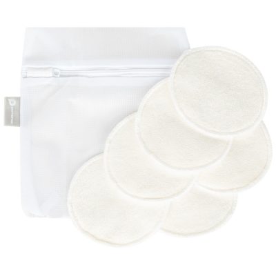 Coussinets d'allaitement lavables en fibre de bambou x6 - Blanc