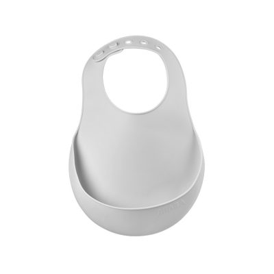 Bavoir en silicone avec poche de récupération - Light Mist - Gris