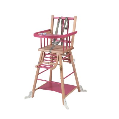 Chaise haute traditionnelle Marcel transformable – Hybride Fuschia - Rose