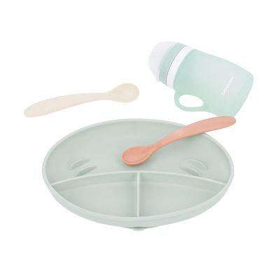 Coffret repas en silicone GROW'ISY 24-36 mois - Pastel - Vert pastel
